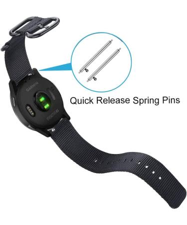 ViCRiOR Nylon Quick Release Band for Garmin Venu SQ Music - Black - Buy Online on GoSupps.com