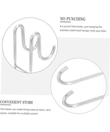 CATIEBYE Towel Hook Storage Hooks Towel Hanger for Bathroom Shower Door Hooks Clothes Hook Stainless Steel 18X10CM Silver - Buy Online on GoSupps.com
