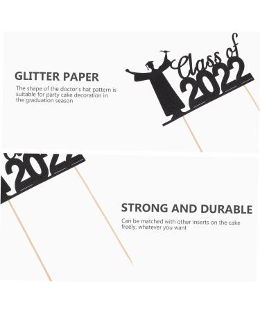 Cabilock 13pcs decorations paper cup props Glitter Cake Decoration dessert toppers cake congrats food toothpick toothpick card stock graduation season Insert card graduation cupcake picks - Buy Online on GoSupps.com