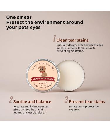 GJYC PET Tear Stain Remover Balm - Natural Eye Care for Dogs & Cats | 1 oz (30 g) - Gently Cleans & Restores Bright Eyes - Buy Online on GoSupps.com