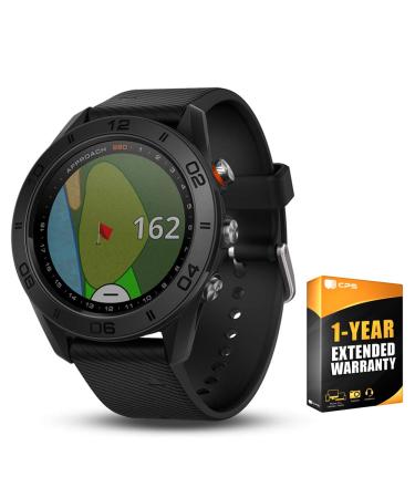 Garmin Approach S60 Golf Watch Black with Black Band (010-01702-00) with 1 Year Extended Warranty