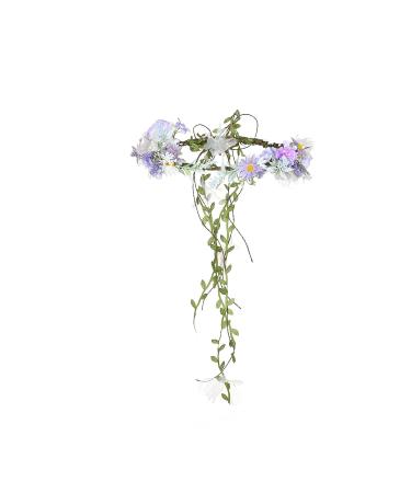 DreamLily Lavender Boho Wedding Floral Crown - Flower Girl Hair Wreath DFS28 - Buy Online on GoSupps.com