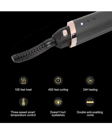 Electric Eyelash Curler High Temperature Long Lasting Eyelash Permer Heated Curler with Curved Brush Head USB Charge Eyelash Perming Tool for Women Men - Buy Online on GoSupps.com