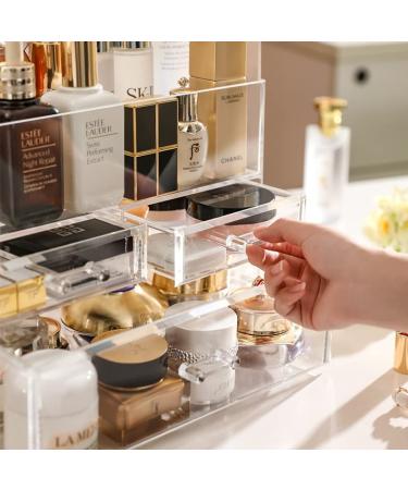 Large Acrylic Makeup Storage Drawers Cabinet Cosmetic Organizer Skincare Display Case Beauty Vanity Accessories Countertop Organizer Dustproof (14"H x11.8"W x 6.9"D) 11.8in*14in* 7in - Buy Online on GoSupps.com