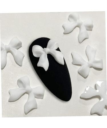 50pcs 3D Bowknot Nail Charms for Nail Art - White Resin Decorations | DIY Manicure Accessories - Buy Online on GoSupps.com