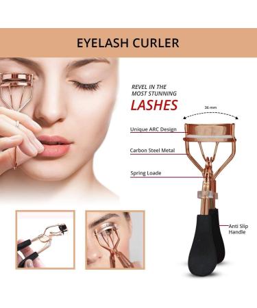 YNR Professional Eyelash Curlers Beauty Tools Stylish Make Up Applicator Rose Gold - Buy Online on GoSupps.com