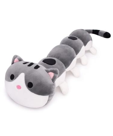 Desdfcer Long Cat Plush Pillow Long Cat Stuffed Animal Toy Cute Long Body Cat Plushies Doll Cat Toys for Kids Birthday Christmas Valentines Day Gifts Grey-1