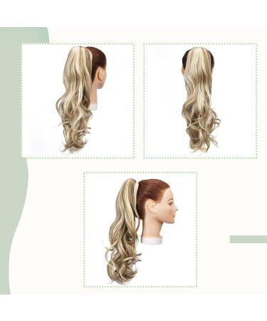 Sego 45cm Wavy Ponytail Hair Extension Voluminous Claw Clip in Ash Brown & Bleach Blond | Synthetic Braided Hair Piece (140g) - Buy Online on GoSupps.com
