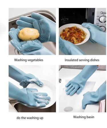 Oven Mitts Heat Resistant Silicone Cleaning Gloves Kitchen Oven Gloves Waterproof Housework Gloves Laundry Dish Scrubbing Pot Cleaning Fruit Gloves 2pcs for Grilling/Cooking/Baking/BBQ (Color : A) - Buy Online on GoSupps.com