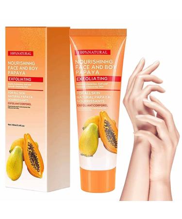 Odavom Papaya Whitening Cream Deep Peeling Papaya Whitening Cream | 100g Papaya Brightening Scrub for Men and Women Deep Cleansing Odavom