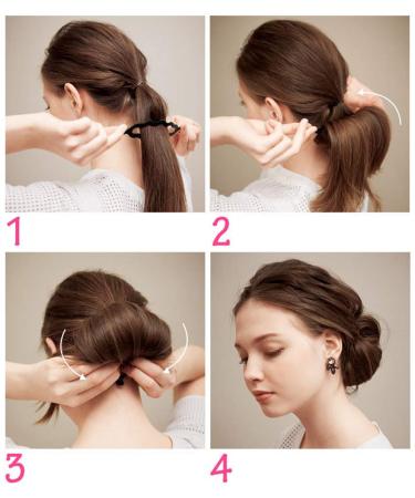 6-Piece Black Plastic Hair Donut Bun Maker & Styling Accessory - Buy Online on GoSupps.com