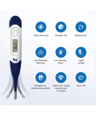 LAEEKCKC Femometer Digital Thermometers Oral Thermometer Adults Kids Babies Accurate Switchable Body Temperature Thermometer (dark blue) - Buy Online on GoSupps.com