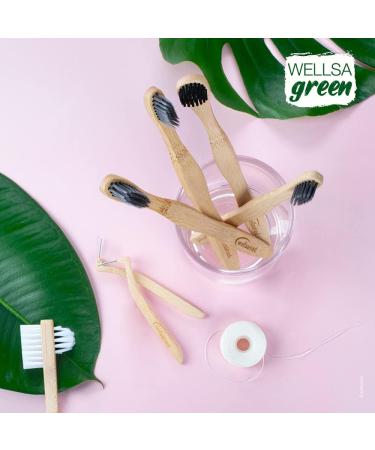 Wellsamed Wellsagreen 5-Pack Bamboo Interdental Brushes L-Shape (XXS) | Eco-Friendly Dental Care - Buy Online on GoSupps.com