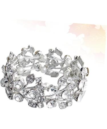 Magiclulu Ladies Bracelet - Elegant Anniversary & Wedding Gift Tennis Strass Arm Strap Pearl & Crystal Hand Jewelry - Buy Online on GoSupps.com
