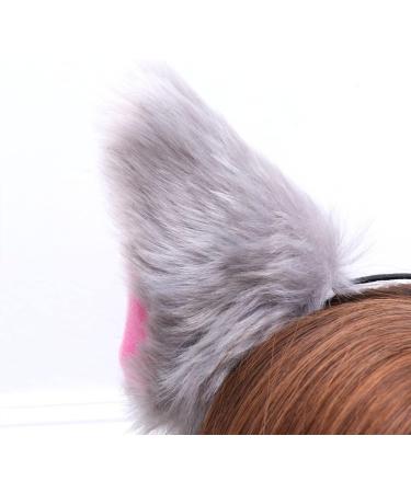 Healeved Plush Ear Hair Cartoon Stuffed Headband Headdress Hair Accessory for Women Girls Party Grey - Buy Online on GoSupps.com