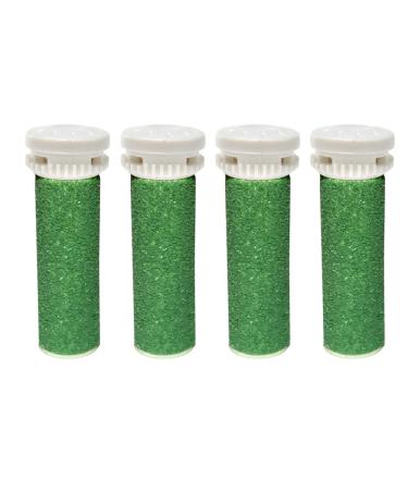 4 Pack Extra Coarse Green Replacement Roller Refills Compatible with Scholl Express Pedi Foot Smoother 4 Count (Pack of 1)