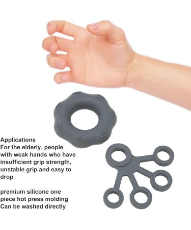 Finger Exerciser Silicone Hand Grip Strengthener Washable for Weak Hands (Dark Grey) - Buy Online on GoSupps.com