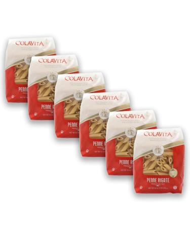Colavita Penne Rigate Pasta 6 Pack of 1 lb. Bags - Authentic Italian Pasta Made with 100% Durum Wheat Semolina