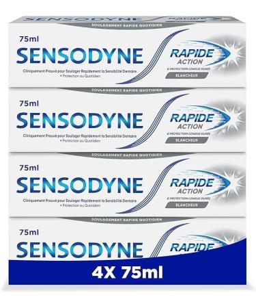  Sensodyne Sensodyne Quick Action Whitening Toothpaste Quick Relief for Sensitive Teeth and Long-Lasting Daily Protection with Whitening Action Pack of 4 x 75 ml - Buy Online on GoSupps.com