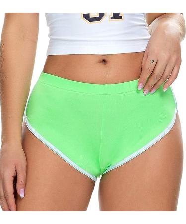 YiZYiF High Waist Women's Gym Shorts in Light Green - Size Large | Athletic Workout Shorts for Yoga and Fitness - Buy Online on GoSupps.com