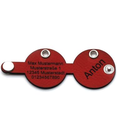 Copter Farm Dog Brand Bag | Engraved Leather Dog Collar | Customizable Red Round Design | Art & Real Leather - Buy Online on GoSupps.com