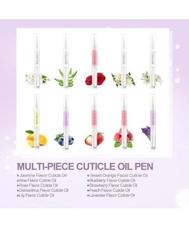 10pcs Cuticle Oil Pens Bulk - Nail Repair & Nourishment with Vitamins - Moisturize & Care for Cuticles - 10 Flavors - Buy Online on GoSupps.com