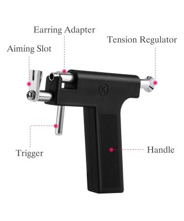 Stainless Steel Ear Piercing Gun Kit with Iodophor Swab - Salon Quality Piercing Tool Set for Nose, Navel, and Ears - Buy Online on GoSupps.com