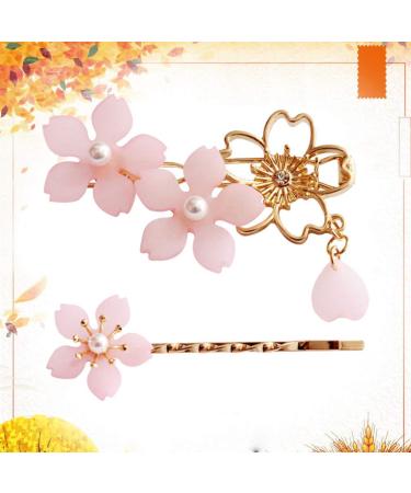 Solustre 2Pcs Cherry Blossom Hair Pins - Elegant Floral Bobby Pins for Weddings & Parties Ideal Hair Accessories & Gift for Women - Buy Online on GoSupps.com