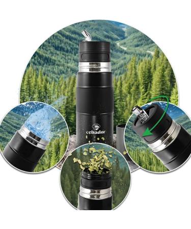 Coffret Yerba Mat Yerbomos X Noir 450ml + chantillon Verde Mate Green Energ a Guaran 50g Gourde thermos 3-en-1 Infusion emporter - Buy Online on GoSupps.com