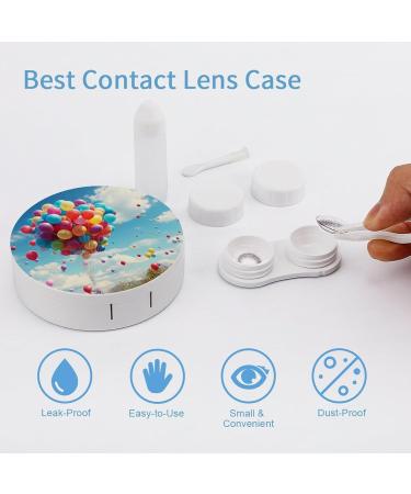 Colorful Balloons Contact Lens Case - Blue Sky Portable Travel Storage Box - Buy Online on GoSupps.com