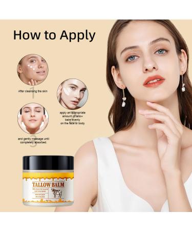 Wenrny Beef Tallow and Honey Balm for Skin 2 Oz Beef Tallow Balm for Skin Hydration Grass Fed Beef Tallow Full Body & Face Moisturizer Tallow Honey Moisturizer All Natural Body Moisturizing Cream - Buy Online on GoSupps.com