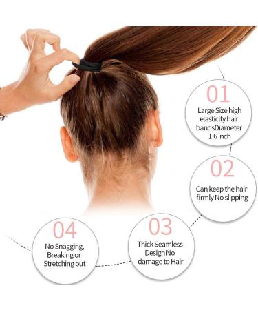 100 Pack Seamless Cotton Elastic Hair Ties for Women - No Crease, No Damage Ponytail Holders for Thick Hair (Black) - Buy Online on GoSupps.com