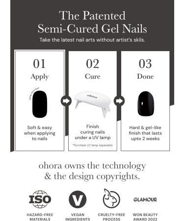ohora Semi Cured Gel Nail Strips (N Delicate) - Salon-Quality, Long Lasting, Easy to Apply & Remove - Buy Online on GoSupps.com