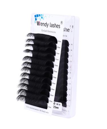 Lash Extensions 20-25mm Mixed Tray Classic Eyelash Extensions C/D Curl Individual Eyelashes 0.07mm Eyelash Extension Lashes Supplies (0.07-D, Mixed 20-25mm) 20-25mm 12rows-0.07-D