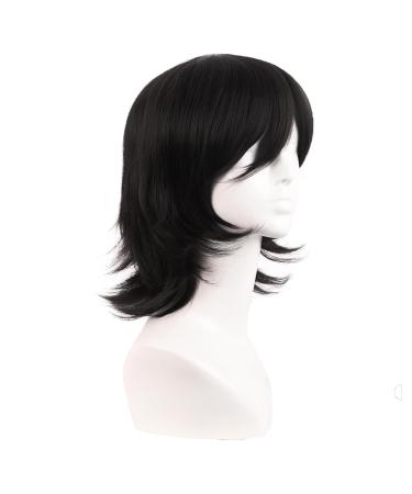 MapofBeauty 14 Short Anime Wig with Bangs & Wolf Tail - Black Cosplay Synthetic Hair for Parties - International Shipping Available - Buy Online on GoSupps.com