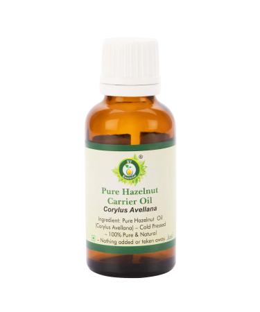 R V essential pure hazelnut carrier oil 50ml (1.69 ounces) - Corylus Avellana (100% pure and natural cold -pressed) Pure Hazelnut Carrier Oil 50 ml (1 Pack)
