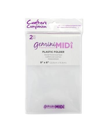 Gemini GEMMIDI-Acc-FOLD Midi Manual Die Cutting & Embossing Machine-Plastic Folder-2 Pack 6 x 9 Clear Single
