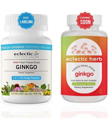 Eclectic Institute Ginkgo Raw Freeze-Dried Capsules - 120 CT | Circulatory & Brain Support - Buy Online on GoSupps.com