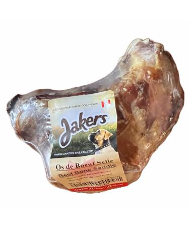 Jakers Dog Treats Beef Saddle Bone for Medium Large XL Dogs | Made in Canada | No Additives no Preservatives