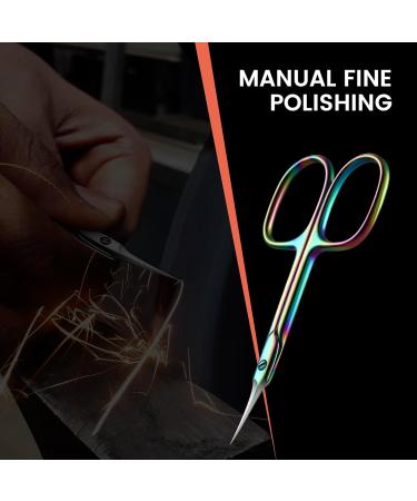 Bezox Curved Nail Skin Scissors - Precision Stainless Steel Manicure Tools for Tidy Care | Professional Nail Shaver & Small Rainbow Scissors for Women - Buy Online on GoSupps.com