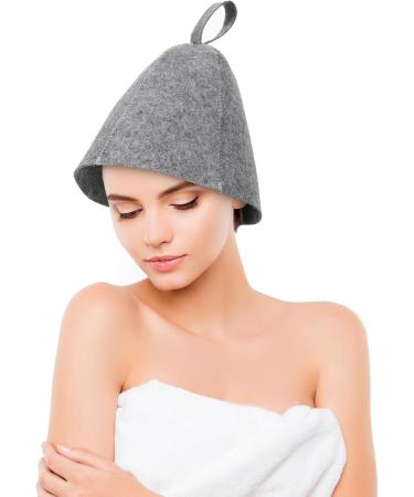 Tofficu 4-Piece Wool Sauna Hat Set | Felt Bathing Cap for Sauna & Shower | Russian Banya Head Protection (Gray) - Buy Online on GoSupps.com