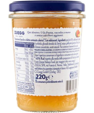  Italian Gourmet E.R. Zuegg Zero Pesche 8 x 220g No Added Sugar Peach Jam Jars + Gourmet Italian Tomato Pulp Box 400g - Buy Online on GoSupps.com