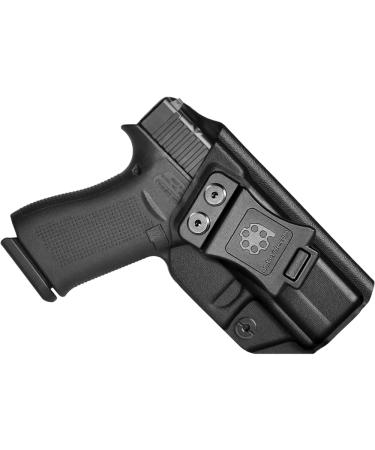 Glock 43 Holster 43X IWB KYDEX Fit: Glock 43 / 43X & Glock 43X MOS Pistol Holster | Inside Waistband | Adjustable Cant | Made in The USA by Amberide Black Right Hand Draw (IWB)