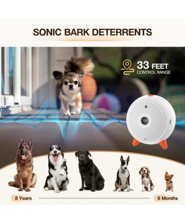 Anti Dog Barking Device Ultrasonic Stop Dog Barking Automatic Safe Anti Bark Device Outdoor Rechargeable & Waterproof Dog Bark Stopper Deterrent Devices 33FT Range for Puppy Large Small Dogs White#104 - Buy Online on GoSupps.com
