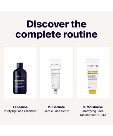 HORACE Mattifying Face Moisturiser SPF30 for Men - Natural Hydrating Cream with UV Protection - Premature Ageing Prevention - Skincare for All Skin Types - Unscented 75 ml - Buy Online on GoSupps.com