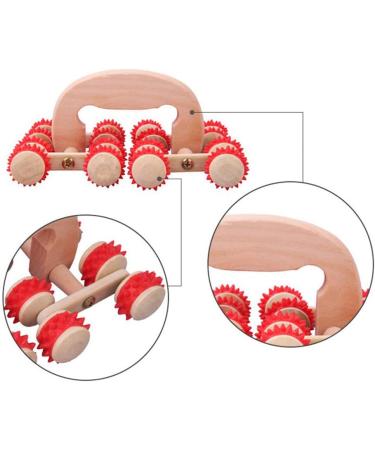 Yzki Massage Roller with Wooden Handle | 16 Rolls | Anti-Cellulite & Stress Relief Body Massage Tool for Shoulders Arms Legs Back | Free Size Blue - Shop Internationally Now! - Buy Online on GoSupps.com