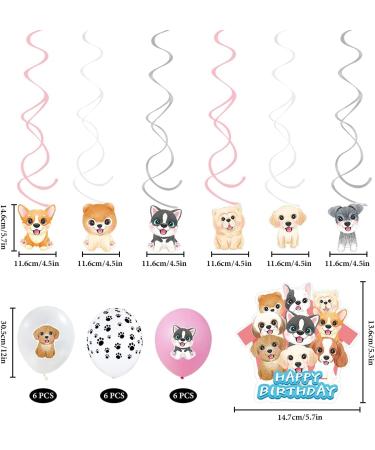 Dog Birthday Party Decorations - Puppy Balloons Pink Hanging Spirals & Party Supplies for Pet Lovers - Buy Online on GoSupps.com