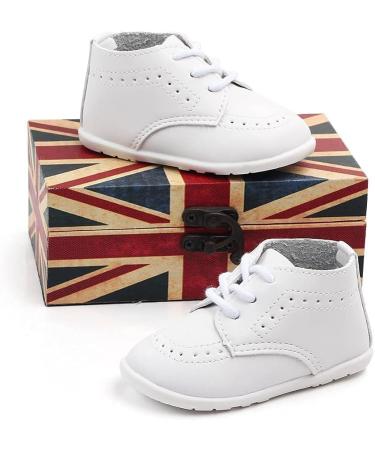 Infant PU Leather Loafers Brogue Oxford Dress Shoes 3-6 Months - White - Buy Online on GoSupps.com