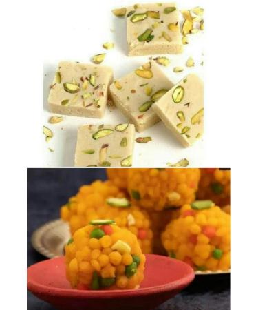 Two Different Types Of Delicious Indian Traditional Sweets Raksha Bandhan Marriage Diwali Holi Ganesh Chaturthi Festival Treat For Family & Friends (2 375g Each) (Green Pista Barfi & Milk Cake) Green Pista Barfi And Milk Cake - Buy Online on GoSupps.com