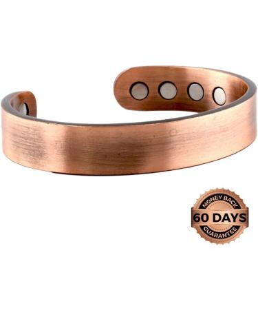 Reevaria Pure Copper Magnetic Cuff Bracelet for Men - 8 Magnets 3500 Gauss - Pain Relief for Arthritis, Golf, Carpal Tunnel - Heavyweight Design - Buy Online on GoSupps.com
